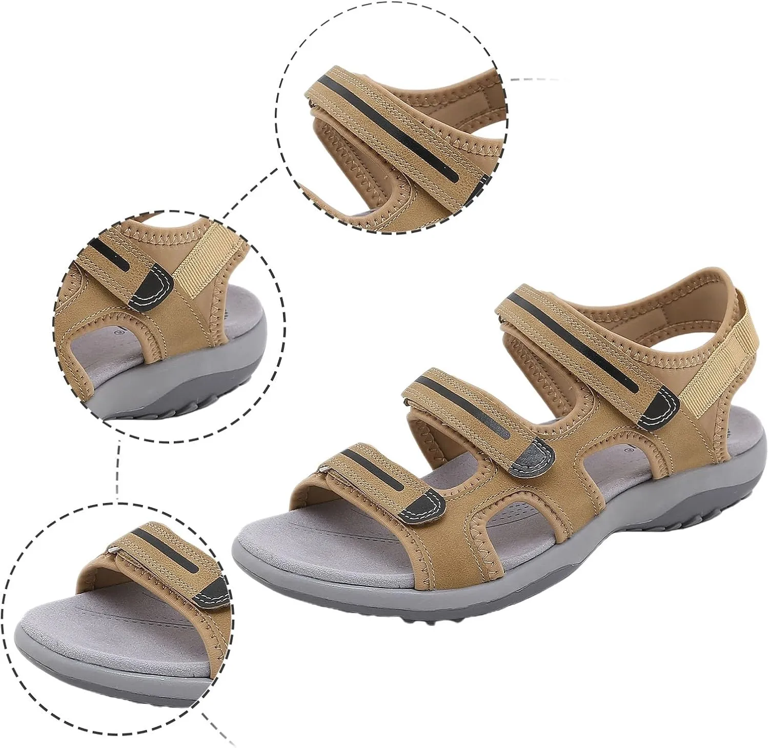 Women's Orthopedic Sport Sandals with Arch Support 2025 Summer Comfortable Breathable Casual Sandals Open Toe Hollow Out Lightweight Outdoor Beach Vacation Camping Sandal