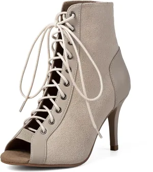 Women's Peep Toe Dance Stilettos High Heels-Mother's Day Gift,Sandals Fashion Sexy Lace Up Ladies Dress Pumps Ankle Booties