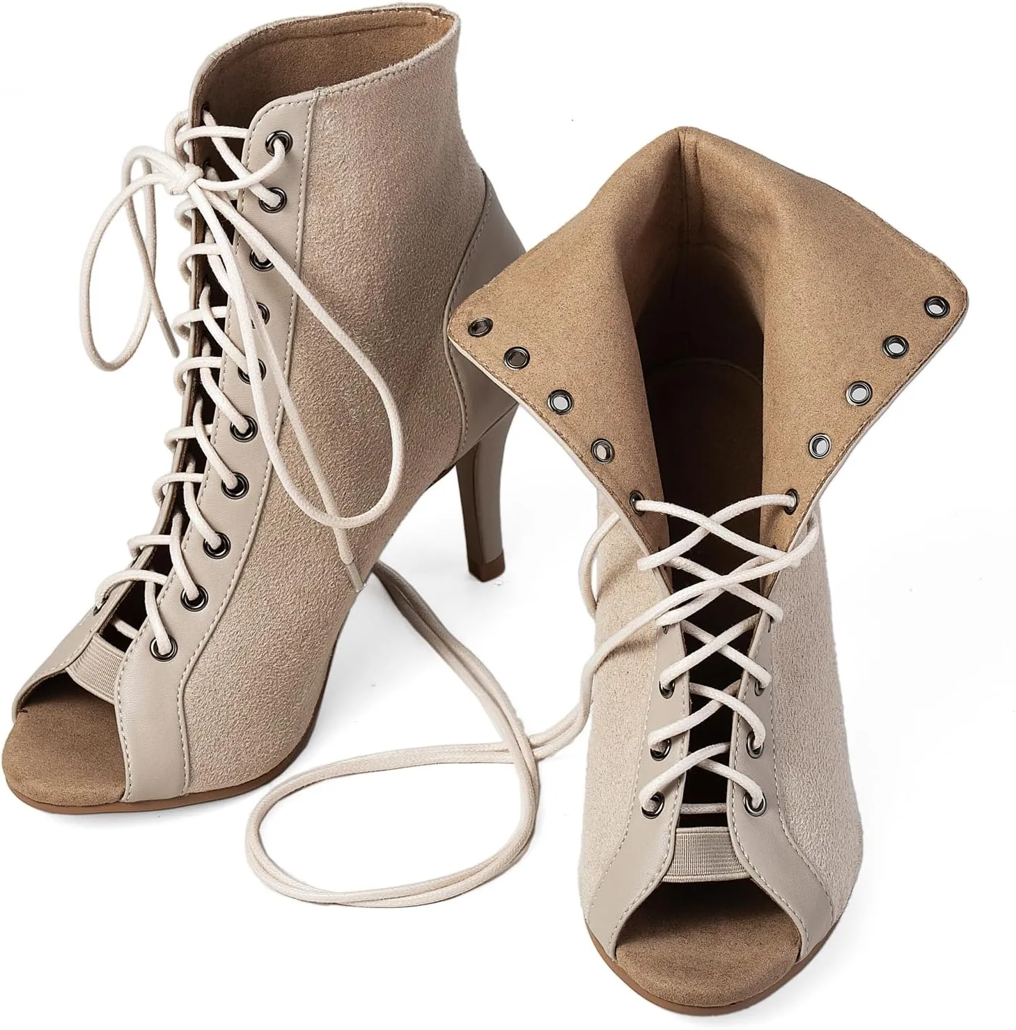 Women's Peep Toe Dance Stilettos High Heels-Mother's Day Gift,Sandals Fashion Sexy Lace Up Ladies Dress Pumps Ankle Booties