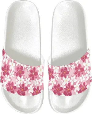 Womens Pillow House Comfy Slide Sandals Open Toe White Flat Shoes Leather Slip On Sandals Quick Drying Slippers Pain Relief Footwear Easy to Clean