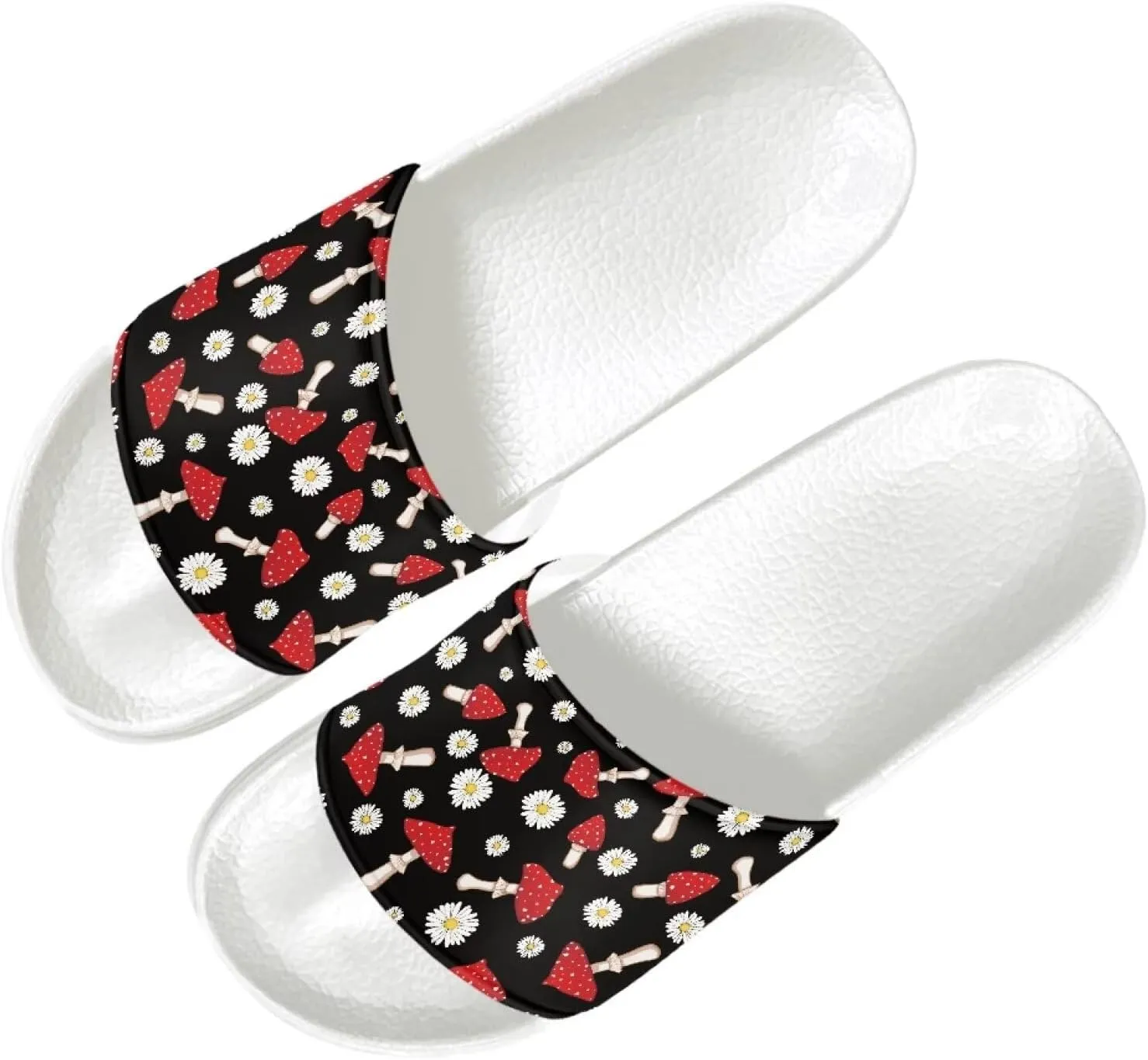 Womens Pillow House Comfy Slide Sandals Open Toe White Flat Shoes Leather Slip On Sandals Quick Drying Slippers Pain Relief Footwear Easy to Clean
