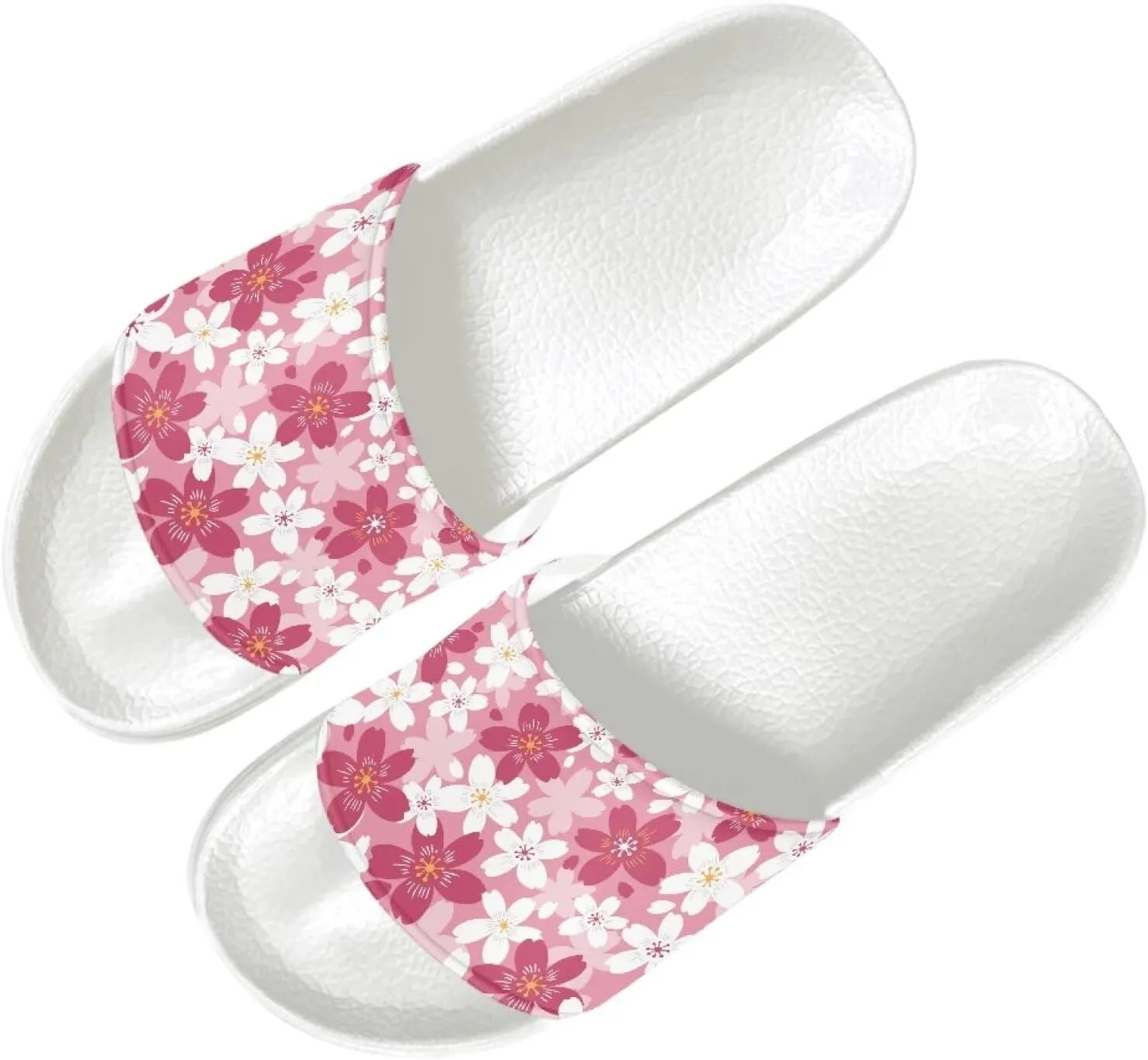 Womens Pillow House Comfy Slide Sandals Open Toe White Flat Shoes Leather Slip On Sandals Quick Drying Slippers Pain Relief Footwear Easy to Clean