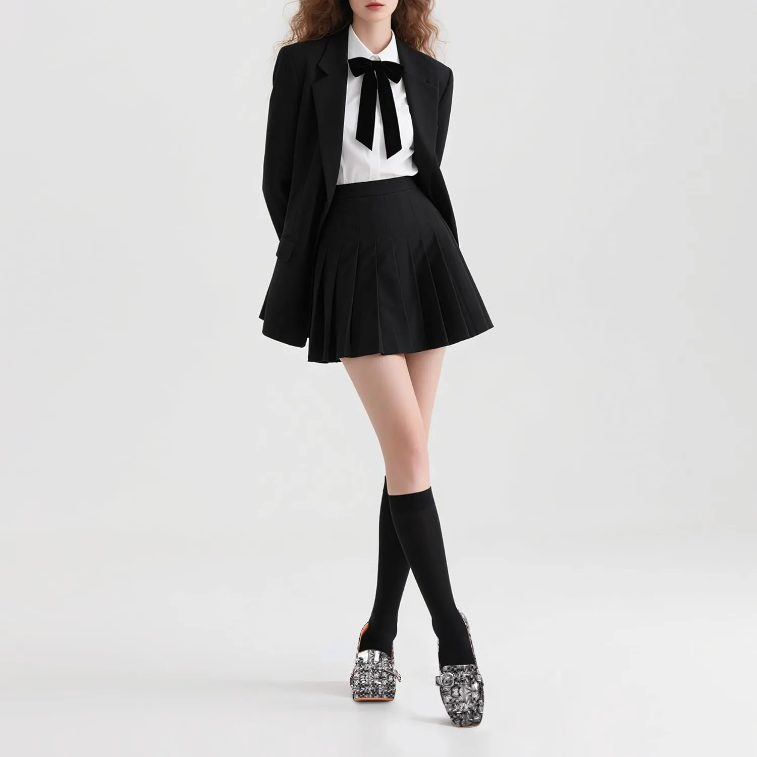 Women's Platform Chunky High Heel Loafers Patent Leather Buckle Pumps Office Dress Shoes