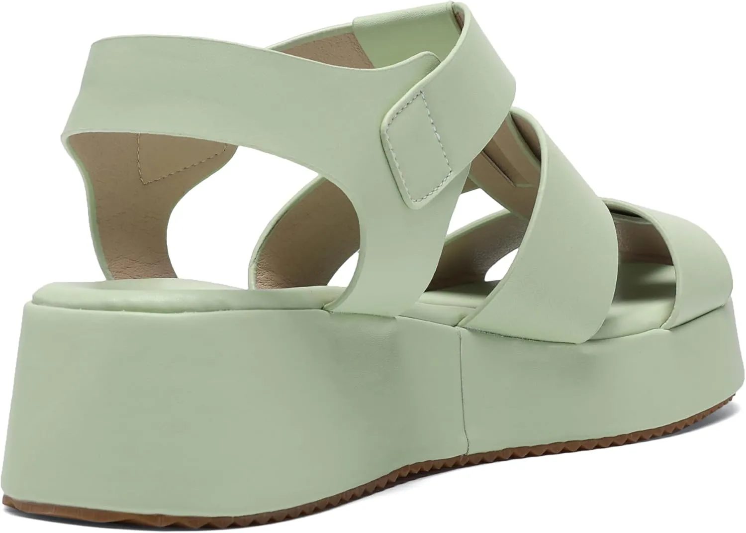 Womens Platform Fisherman Wedge Sandals,Lady Cute Square Toe Trendy Cute Dressy Casual Summer Comfortable Memory Foam Leather Strappy Holiday High Heel Beach Shoe