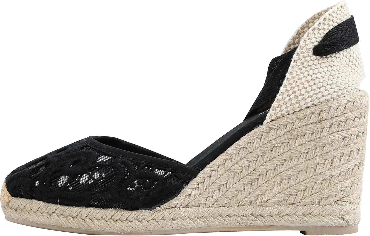 Women’s Platform Wedges Espadrilles, 3" Wedge, Soft Ankle-Tie Strap, Closed Toe, Classic Summer Sandals