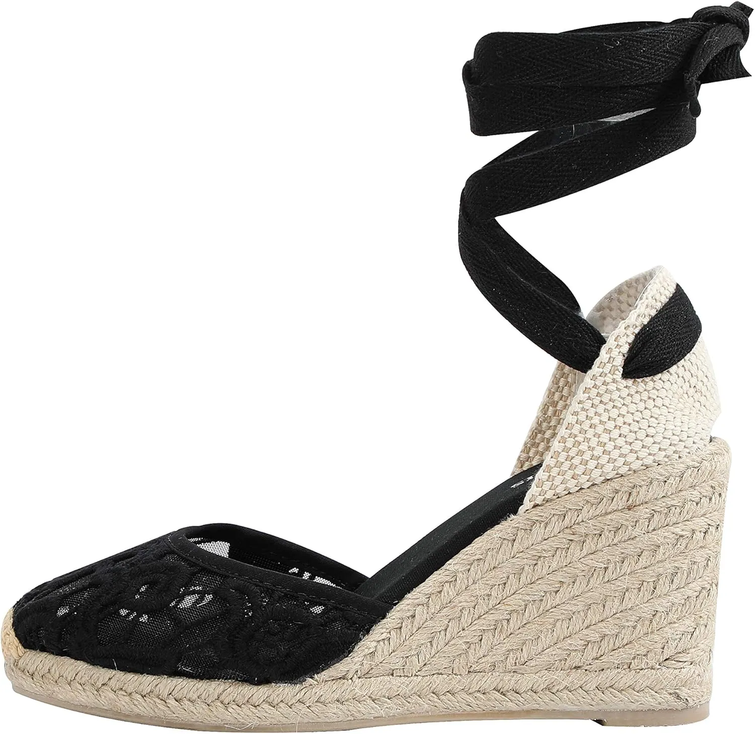 Women’s Platform Wedges Espadrilles, 3" Wedge, Soft Ankle-Tie Strap, Closed Toe, Classic Summer Sandals