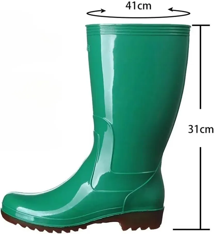 Women's Rain Protection Rubber Shoes Anti Slip Water Shoes Medium High Drum Rain Boots