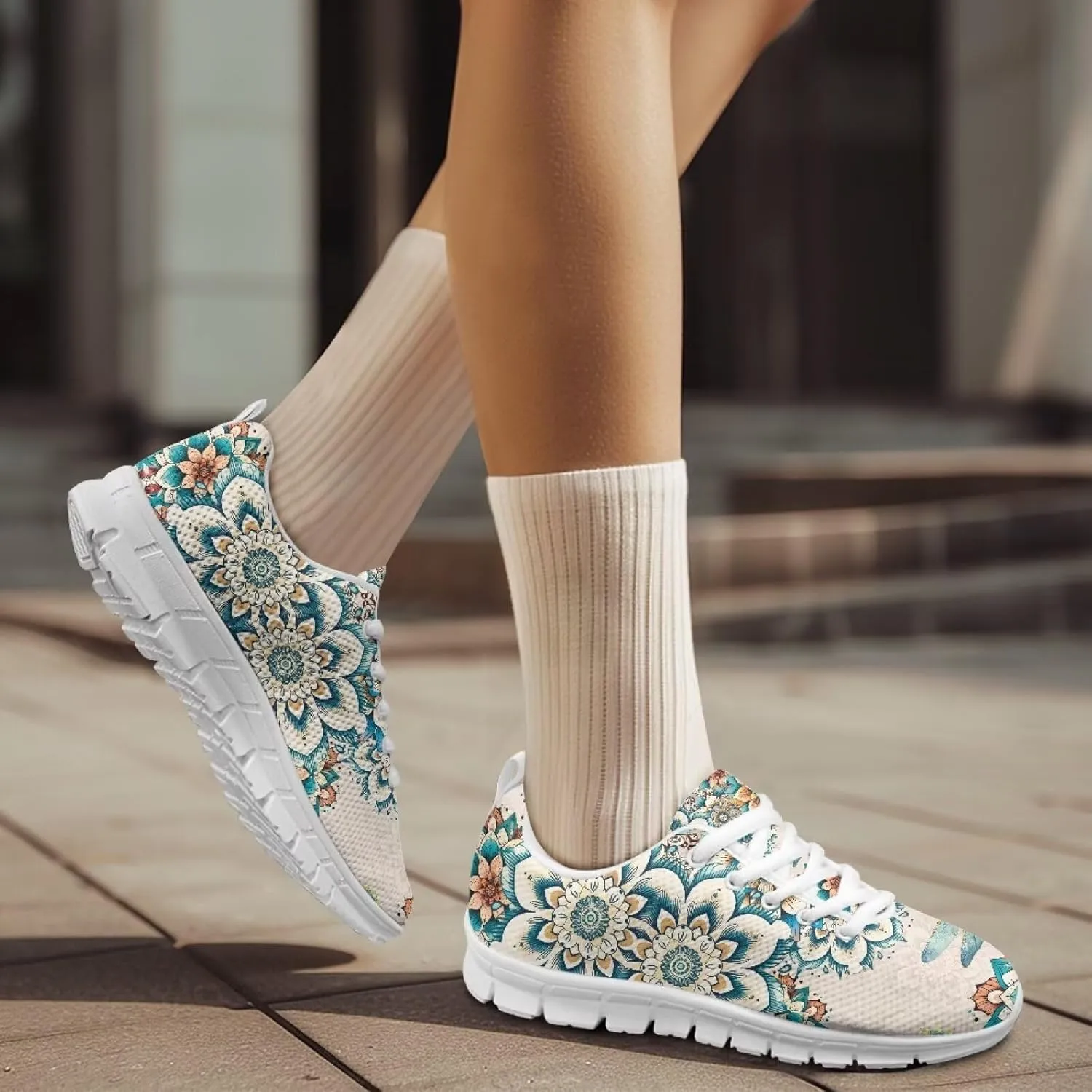 Women's Road Running Shoes Aztec Women Tennis Shoes Comfy Sneakers