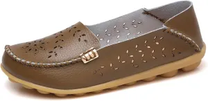 Women's Sandal Comfortable Loafers Casual Moccasins Wild Driving Flats Hole Soft-Soled Walking Shoes Women Slip On Cutout Breathable Shoes