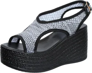 Womens Sandals 2025 Mesh Breathable Wedge Sandal Buckles Open Toe Wedge Sandal Summer Womens Shoes