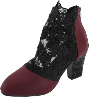 Womens sandals comfortable Dress Shoes Women's Close Toe High Heels Round Toe Floral & Lace Mesh Breathable Shoes