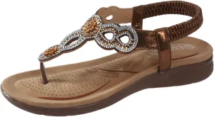 Womens Sandals Comfortable Dressy Braided Thong Sandal Elastic Ankle Strap Slip On Outdoor Flat Summer Slide