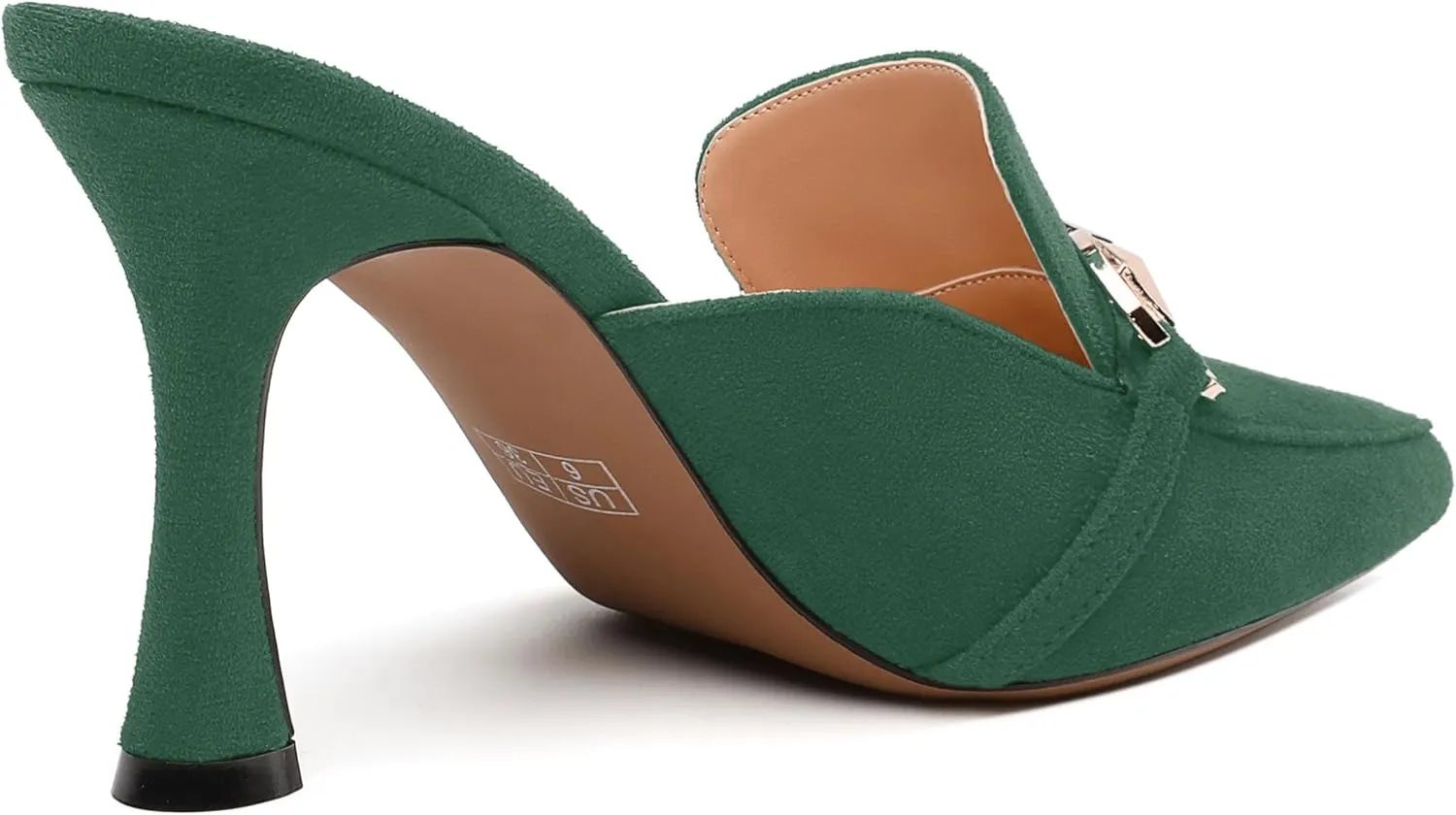 Women's Sandals, Pointed Closed Toe High Heels, Chains Buckle Fashion Mules for Wedding Party Working