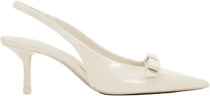 Women's Slingback High Heels Mules Faux Patent Leather Pump Bow Detail Buckle Closure Thin Heel Pointed Toe Wedding Party Office Dance Dress Shoes