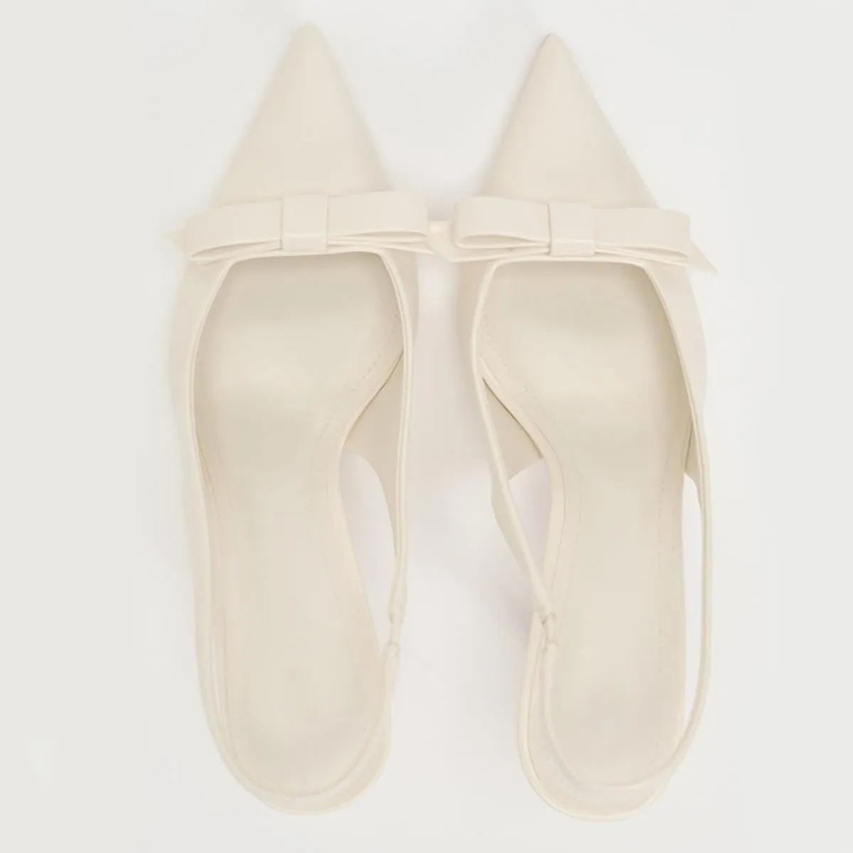 Women's Slingback High Heels Mules Faux Patent Leather Pump Bow Detail Buckle Closure Thin Heel Pointed Toe Wedding Party Office Dance Dress Shoes