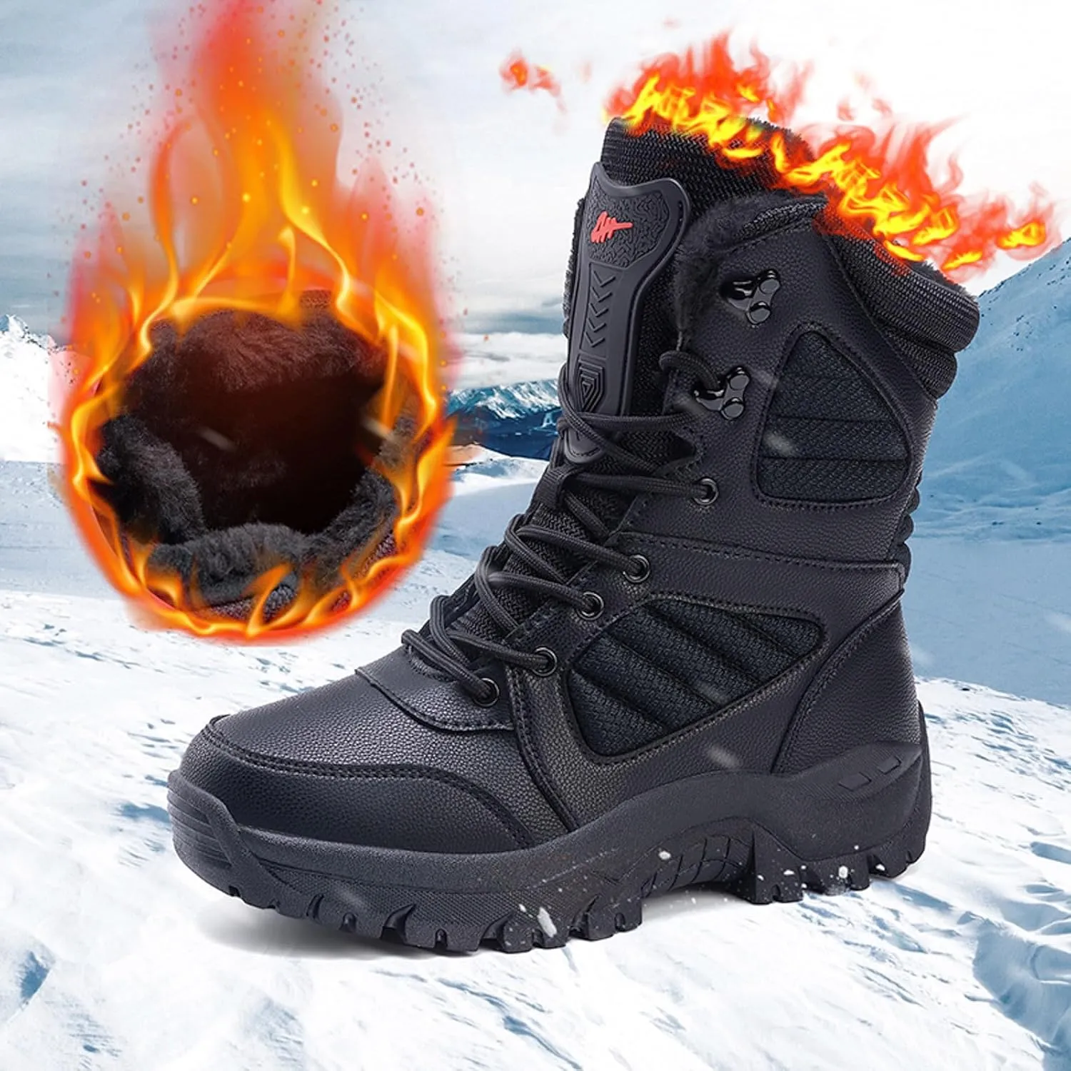 Women's Snow Boots Waterproof Insulated Fur Lined Booties Lightweight Winter Hiking Shoes WaterProof Warm No-Slip Thermal