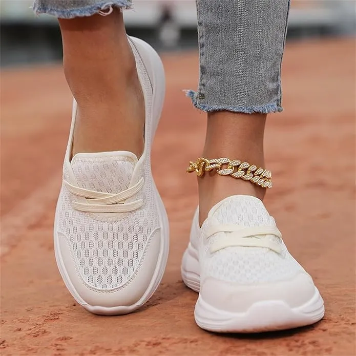 Women's Soft Sole Mesh Comfort Orthopedic Shoes -Breathable Slip-On Flat Walking Shoes,Walking Comfort
