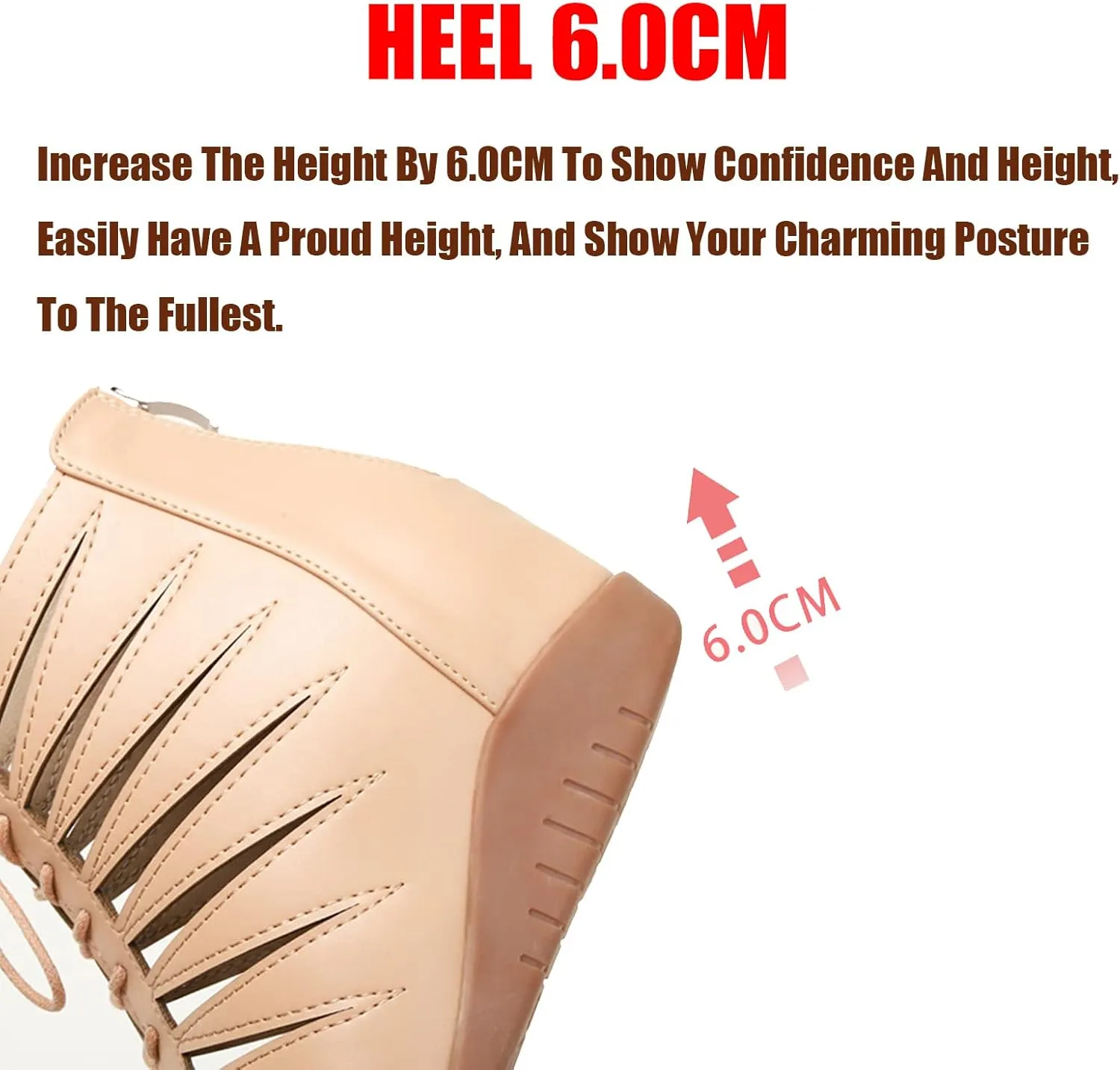 Women's Strappy Peep Toe Zipper Retro Roman Gladiator Wedge Sandals, Fashion Summer Hollow Bohemian Heighten Sandal Beach Heeled Sandals