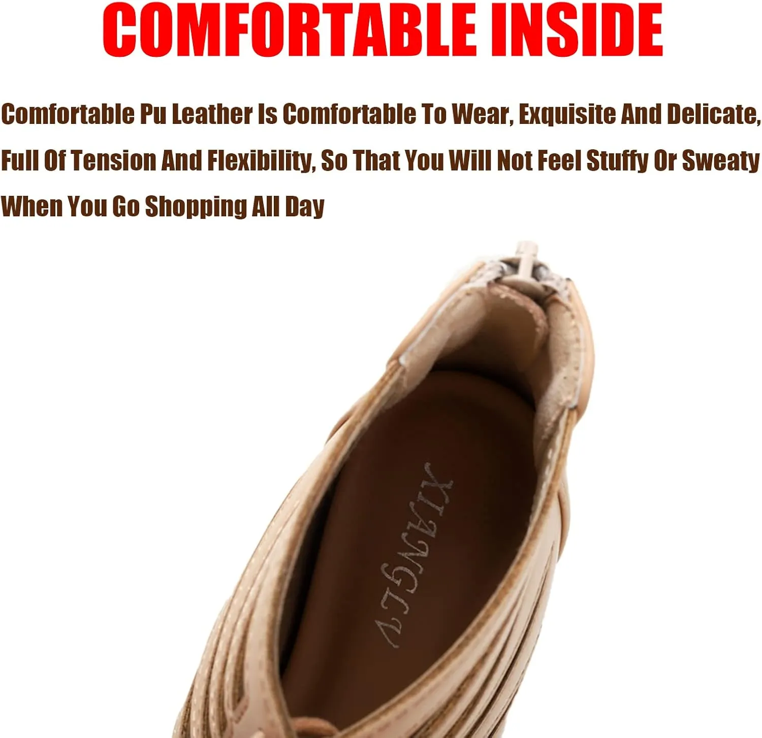 Women's Strappy Peep Toe Zipper Retro Roman Gladiator Wedge Sandals, Fashion Summer Hollow Bohemian Heighten Sandal Beach Heeled Sandals
