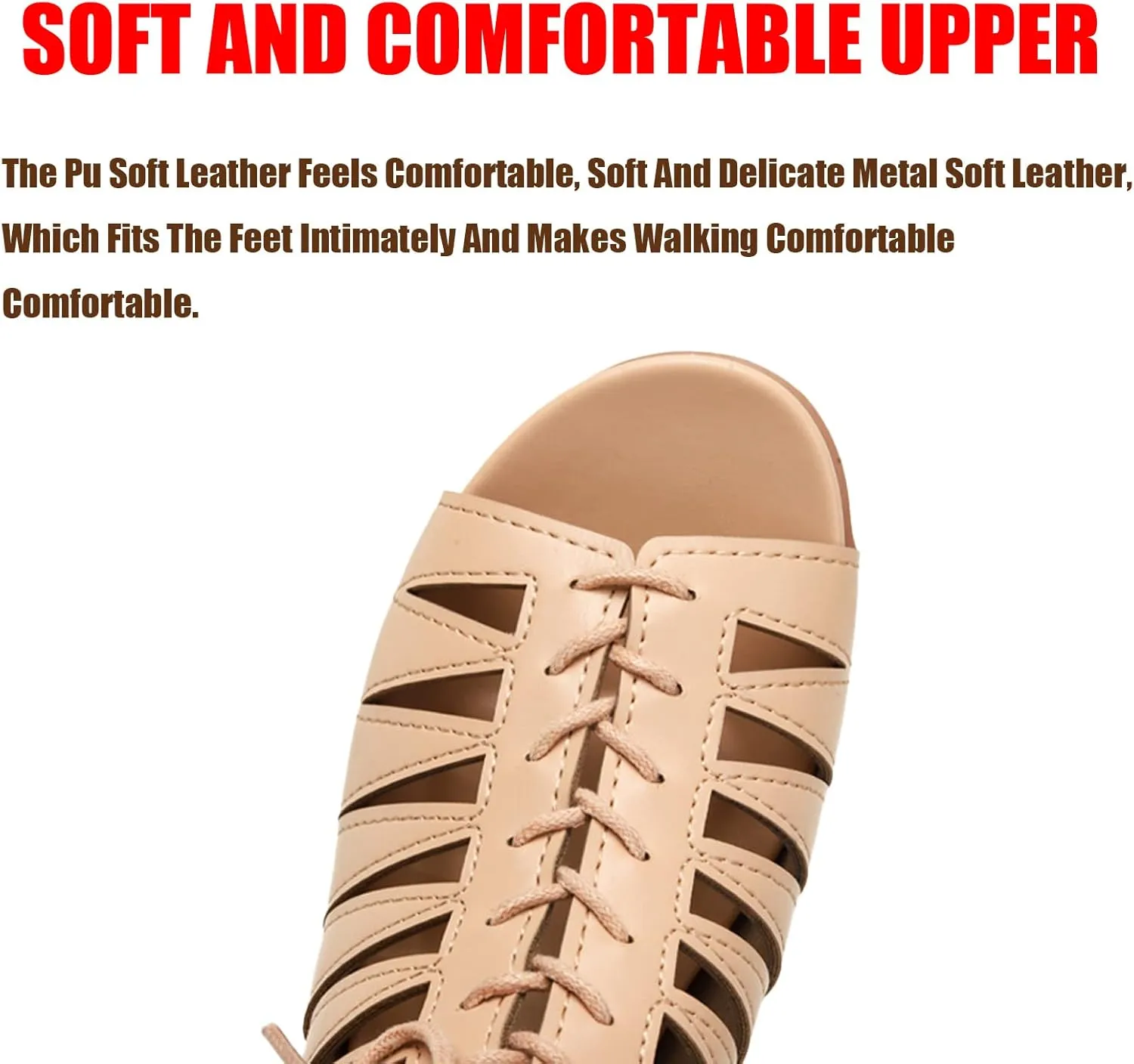 Women's Strappy Peep Toe Zipper Retro Roman Gladiator Wedge Sandals, Fashion Summer Hollow Bohemian Heighten Sandal Beach Heeled Sandals