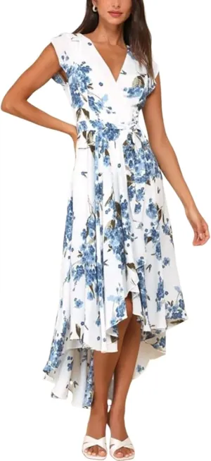 Women's Summer Floral Print V-Neck Sleeveless Wrap Maxi Dress Elegant Beach Casual Everyday Dress