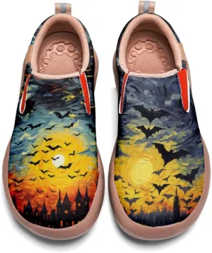 Women's Walking Casual Loafers Halloween Art Painted Travel Shoes Slip On Light Comfort Sneakers
