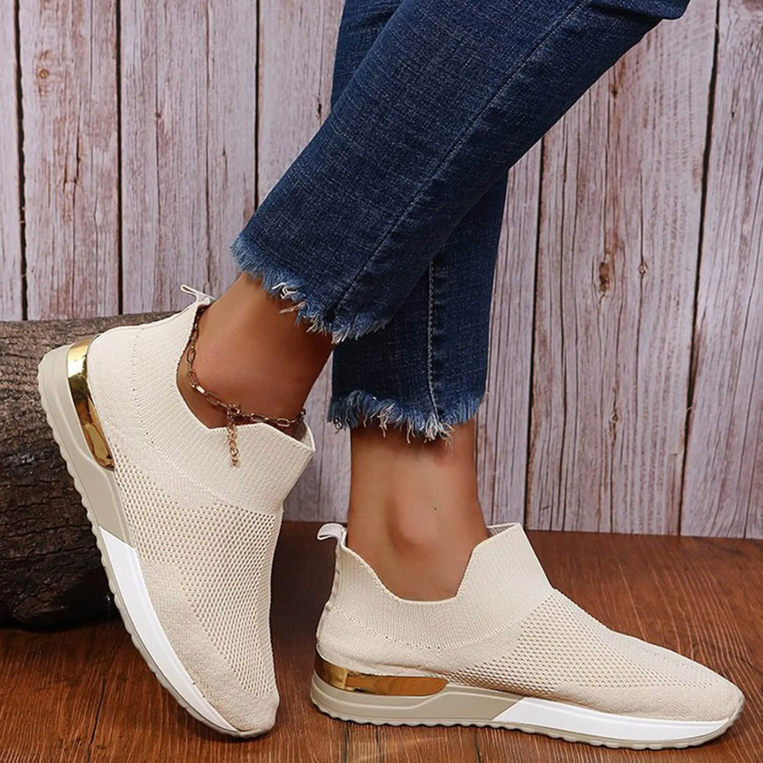 Women's Walking Shoes Cushion Comfortable Breeze Shoes Tennis Shoes Womens Boots Casual Work Shoes Platform Sneakers Slip On Tennis Shoe White Loafers