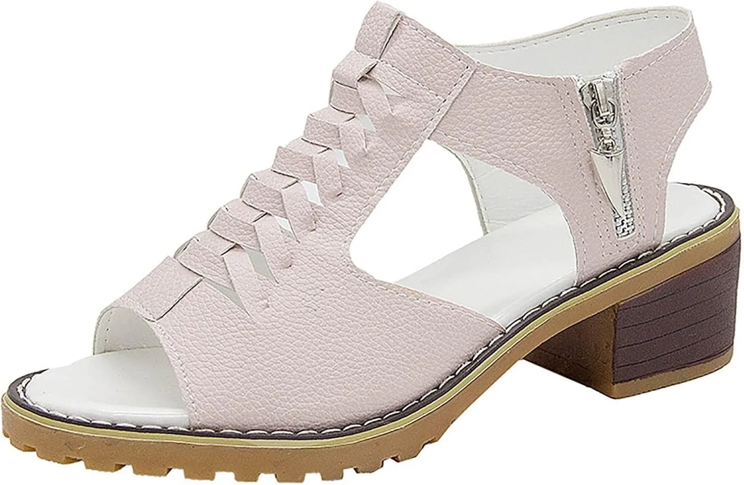 Womens Wedge Sandals Orthopedic Comfort High Heels for Women Peep Toe Slingback Slip On Sandals Fashion Hollow Out Zipper Walking Shoes for Working Shopping