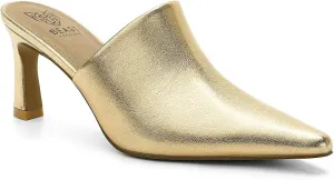 Women's Western Mules: Kitten Heel, Pointed Toe, Slip-On, Backless Slides, Available in Black, Taupe, Blush, Camel, Gold