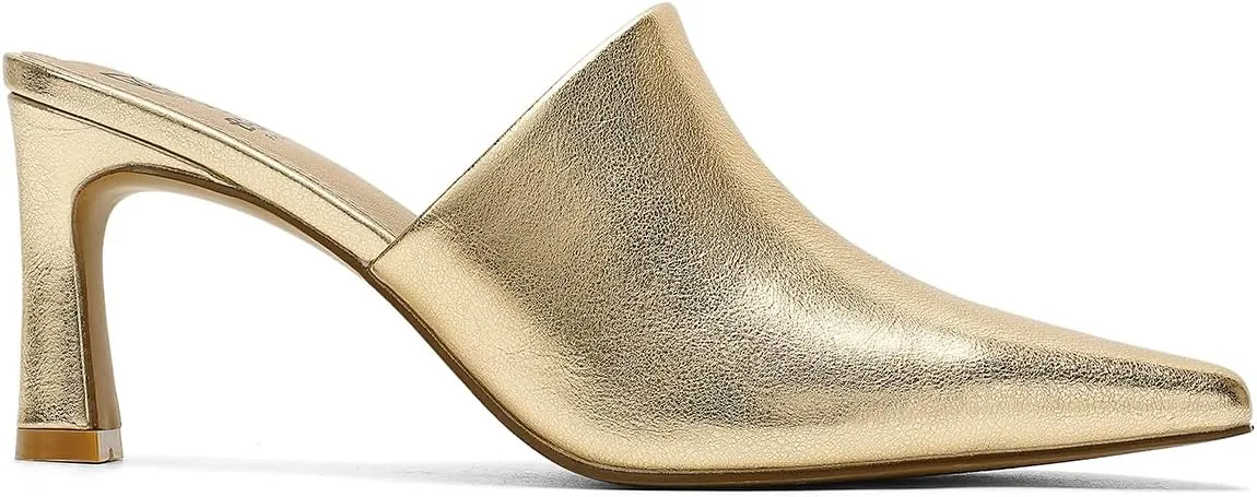 Women's Western Mules: Kitten Heel, Pointed Toe, Slip-On, Backless Slides, Available in Black, Taupe, Blush, Camel, Gold