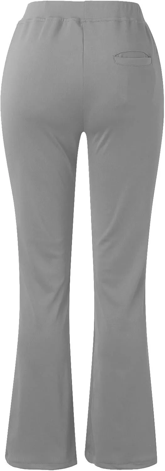 Women's Work Office Dressy Pants Trendy Straight Wide Leg Soft Stretch Yoga Sweatpants Daily Business Casual Trousers