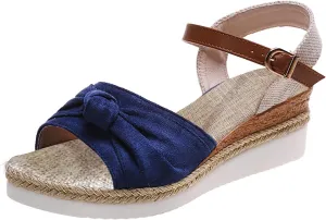 Womenyiaor Wedge Sandals for Women, Espadrilles Wedges Sandals Women, Womens Sandals Comfortable Dressy Platform Sandals, Ladies Sandals Open Toe Buckle Ankle Strap Low Wedge Sandals Summer Sandals