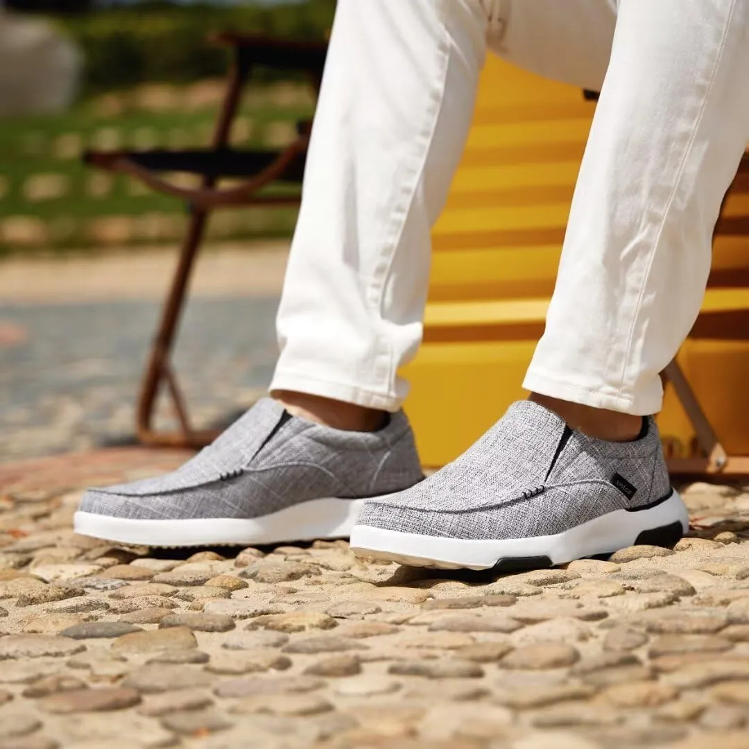 XPACS Men's Orthopedic Comfy Slippers, Stylish Arch Support Casual Shoes for Plantar Fasciitis Recovery, Non Slip Canvas Shoes for Heel and Foot Pain Relief
