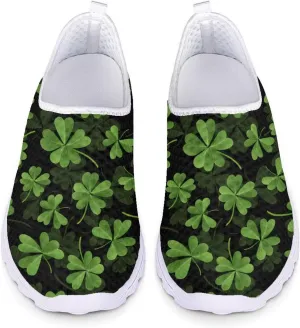 Xpyiqun St Patricks Day Sport Sneakers Walking Slip On Shoes Women Road Running Loafers Size 5.5-11.5