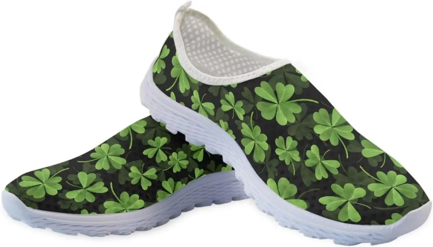 Xpyiqun St Patricks Day Sport Sneakers Walking Slip On Shoes Women Road Running Loafers Size 5.5-11.5