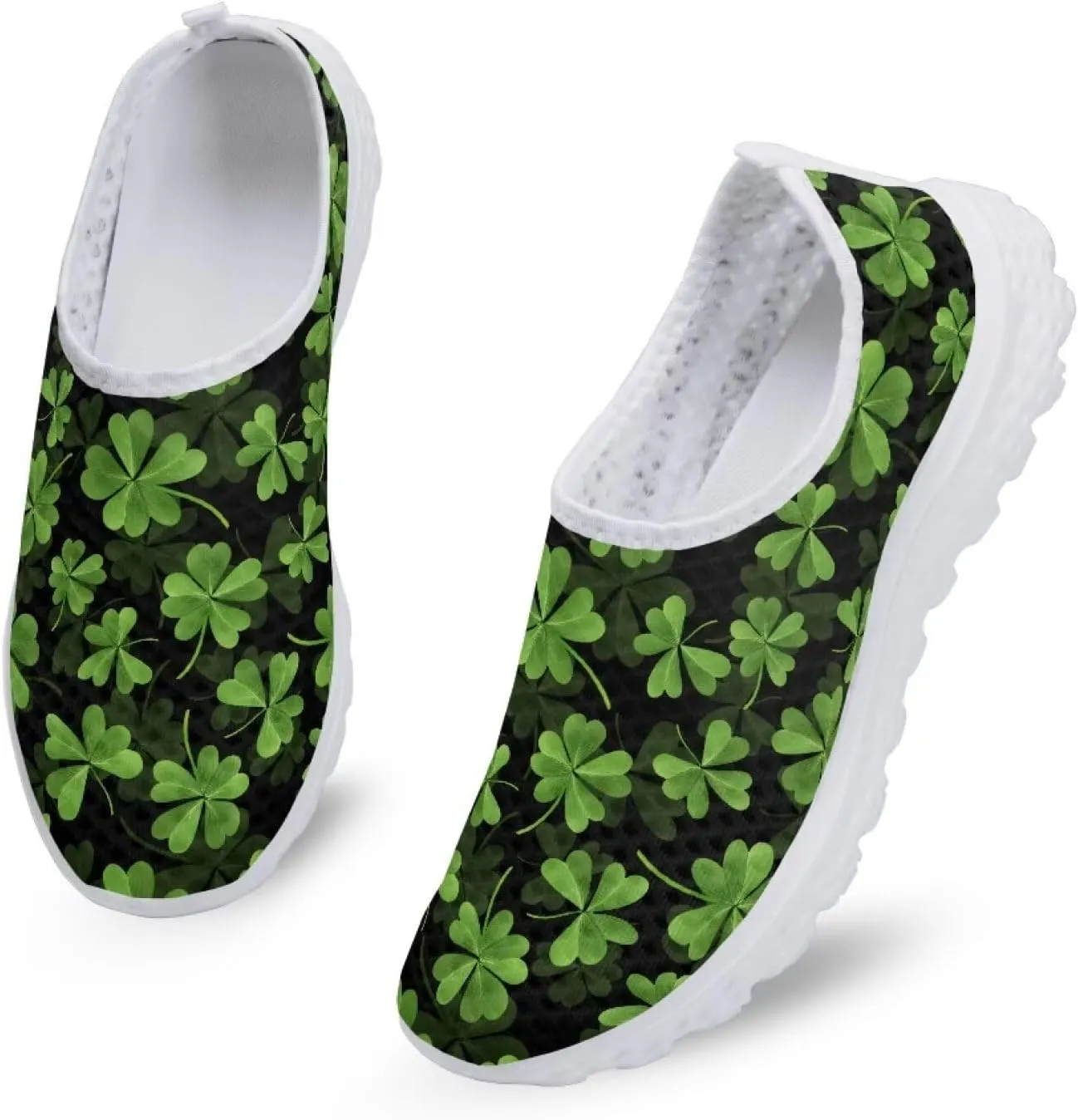 Xpyiqun St Patricks Day Sport Sneakers Walking Slip On Shoes Women Road Running Loafers Size 5.5-11.5