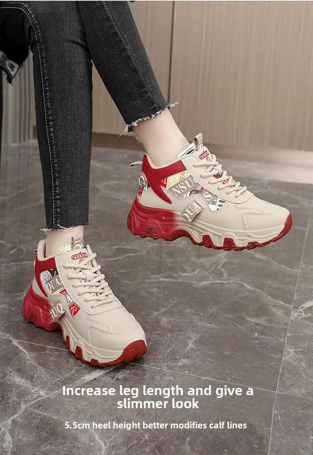 Y2K Stylish Platform Sneakers Lightweight Non Slip Thick Sole Walking Shoes for Women for Work Travel Streetwear All Day Comfort Fashion Appeal