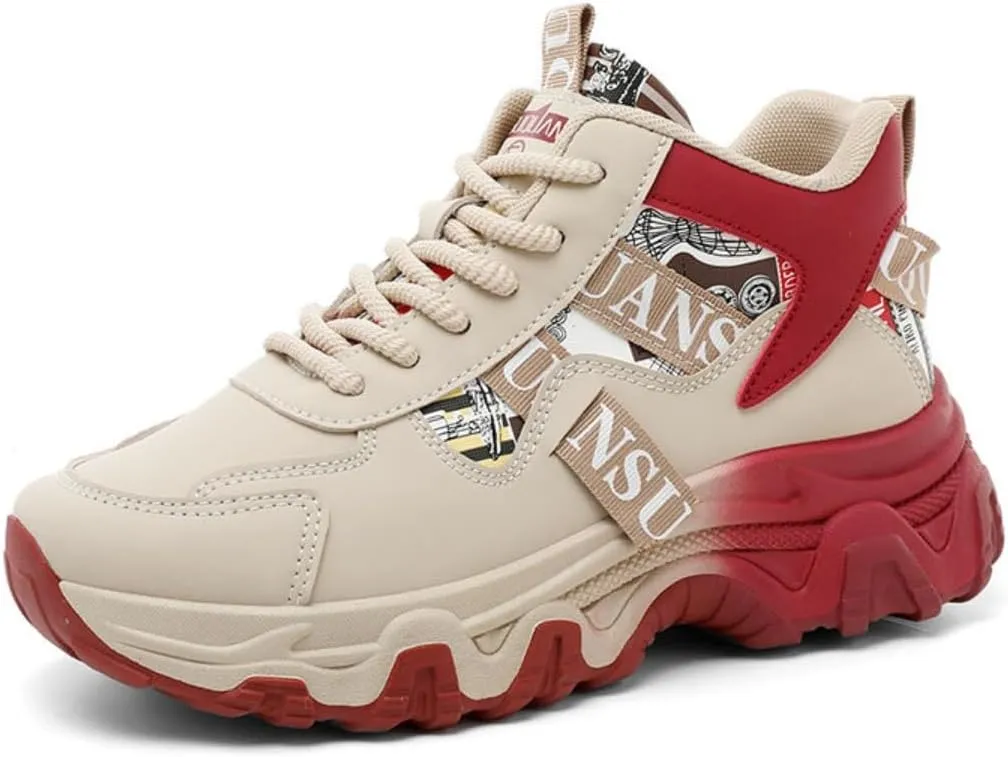 Y2K Stylish Platform Sneakers Lightweight Non Slip Thick Sole Walking Shoes for Women for Work Travel Streetwear All Day Comfort Fashion Appeal