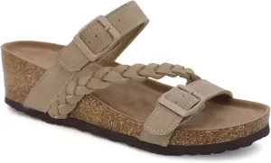 YOKI LORAYN-02 Women's Wedge Sandals Cork Bottom Double Buckle with Braided Strap, Platform Sandals Women, Arch Support Sandals Women's Summer Sandals