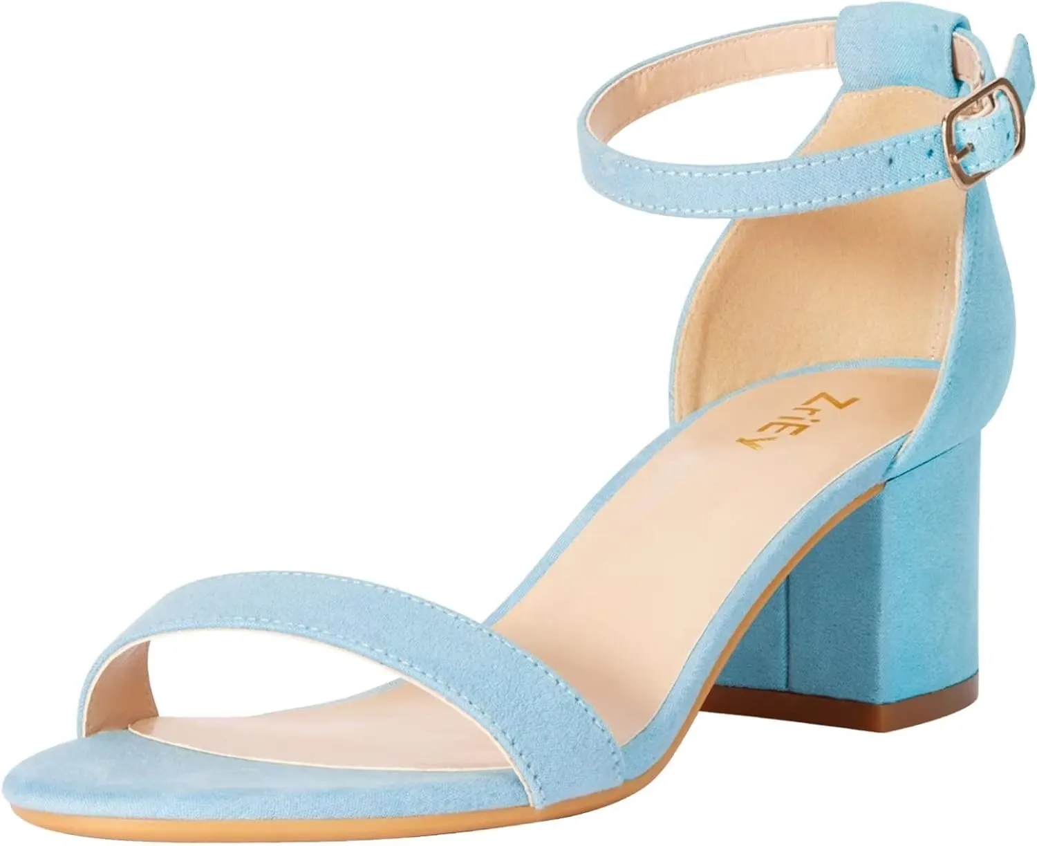 ZriEy Chunky Heels for Women Strappy Platform Sandals Open Toe Heeled Sandals Ankle Strap Adjustable Buckle Lucite Chunky High Heel Shoes
