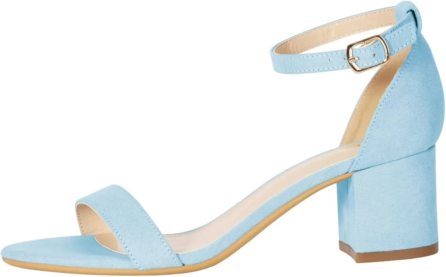 ZriEy Chunky Heels for Women Strappy Platform Sandals Open Toe Heeled Sandals Ankle Strap Adjustable Buckle Lucite Chunky High Heel Shoes