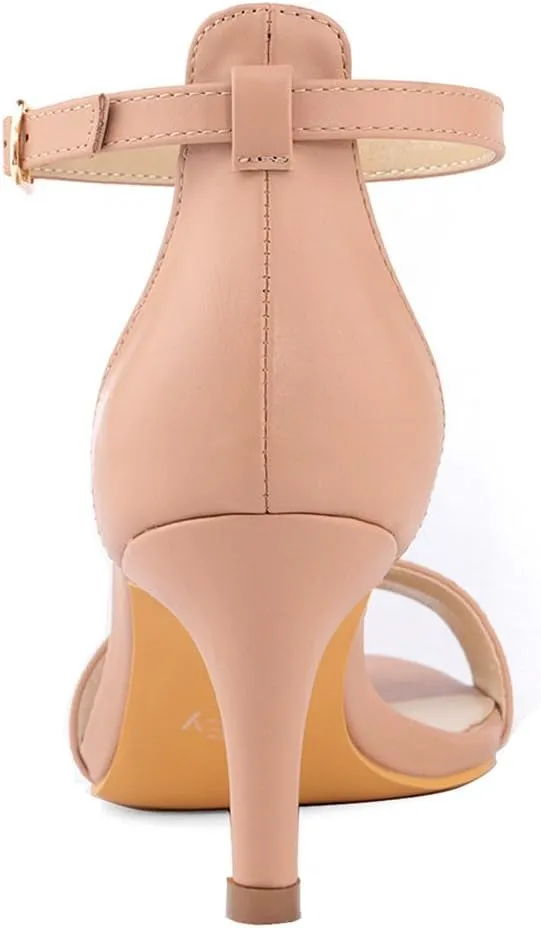 ZriEy Women's Heeled Sandals 4 Inches Open Toe Stiletto High Heels Ankle Strap Fashion Bridal Party Wedding Pump Shoes