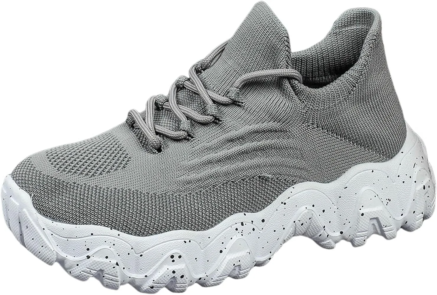 ZSpzx 2025 Summer Lace Up Low Top Slip On Sneakers, Women's Comfortable Breathable Knitted Sneakers, Casual Walking Shoes for Women,Lightweight Mesh Running Shoes,Women's Mesh Orthopedic Sneakers