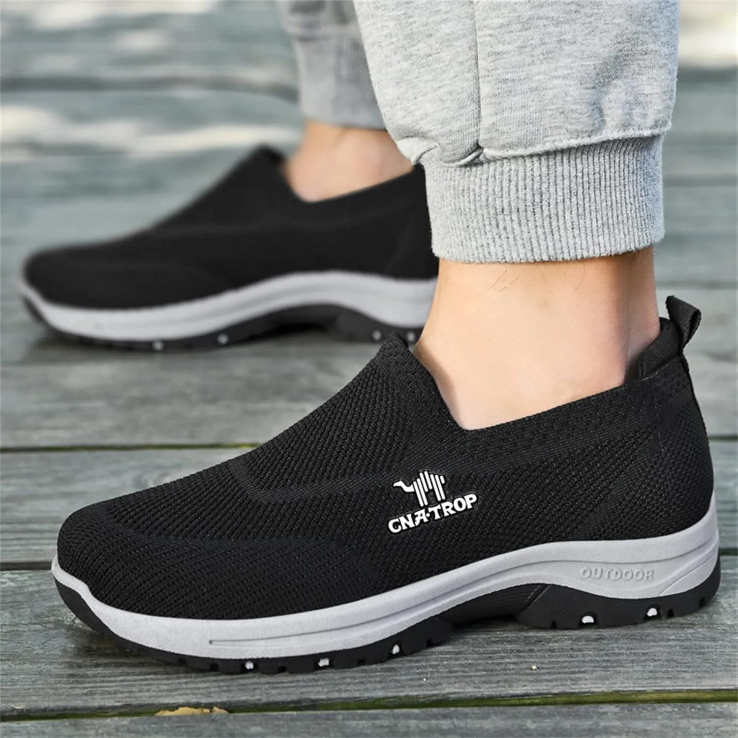 Ztigerz Men's Breathable Mesh Canvas Orthopedic Travel Plimsolls Slip-On Loafers,Comfort Non Slip Outdoor Flats Sneakers Walking Hiking Driving Casual Boat Shoes