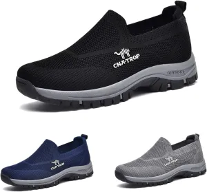 Ztigerz Men's Breathable Mesh Canvas Orthopedic Travel Plimsolls Slip-On Loafers,Comfort Non Slip Outdoor Flats Sneakers Walking Hiking Driving Casual Boat Shoes